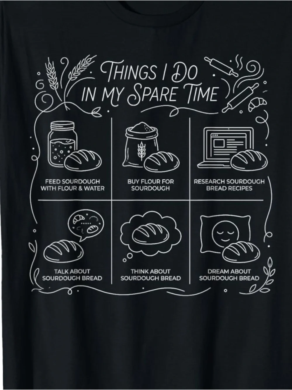 Spare Time Sourdough T‑Shirt - Black
